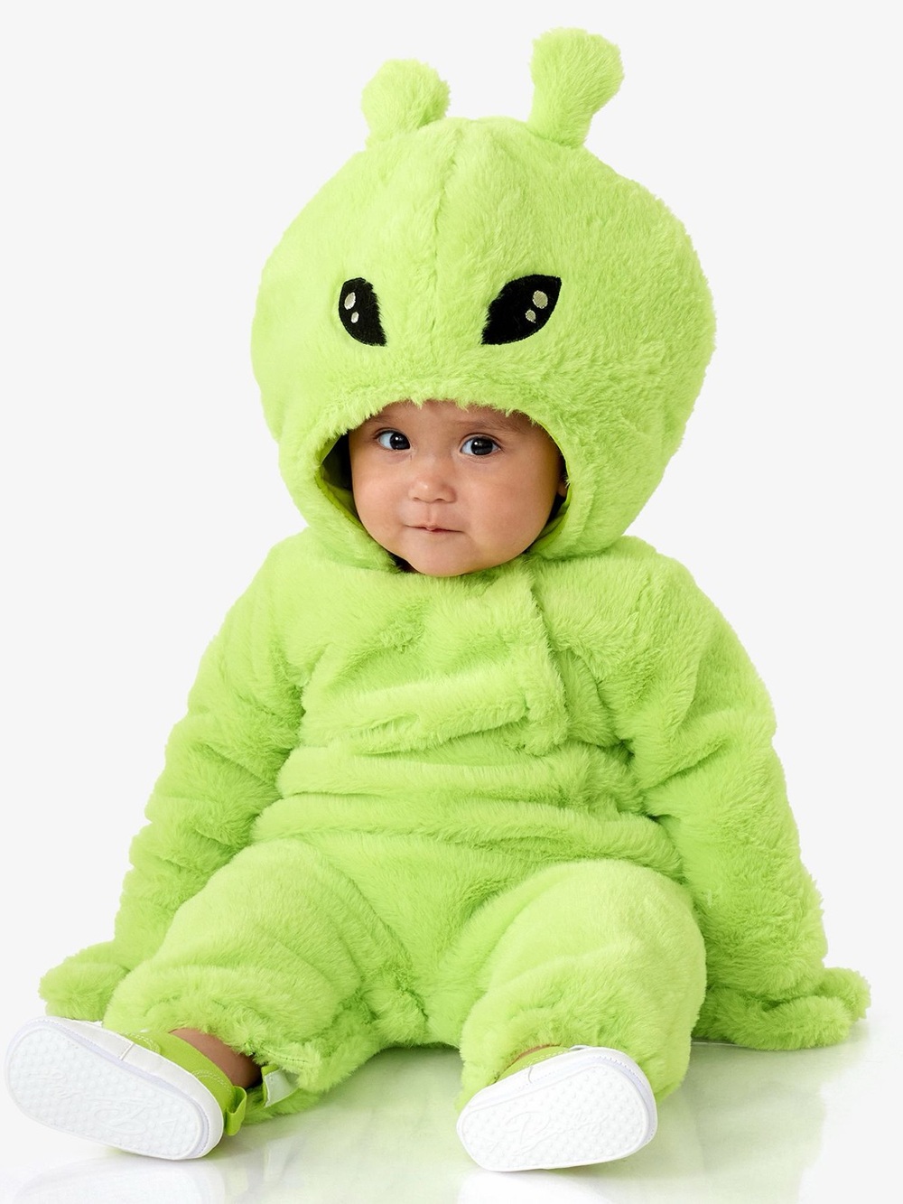 Pottery Barn Green Alien Baby Halloween Costume Dress Up Size 6-12 Months NWT